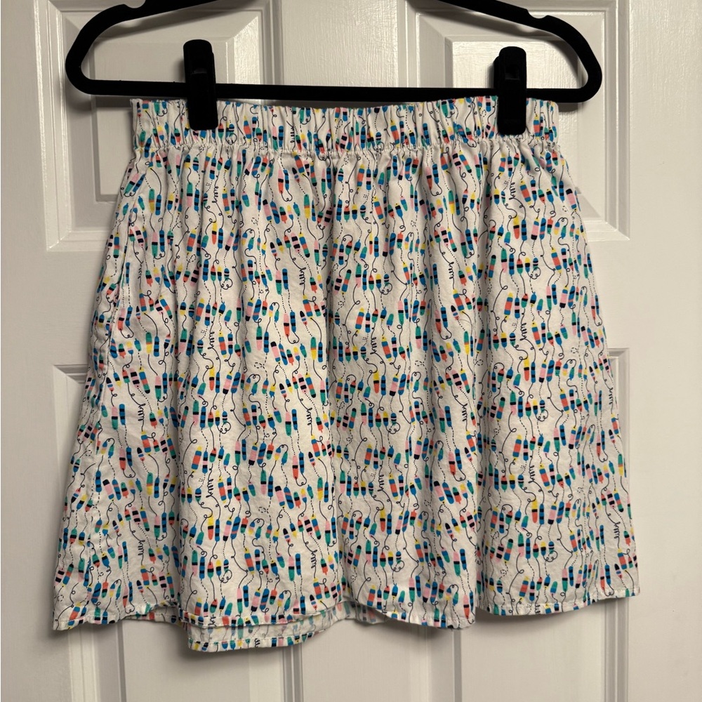 Lilly Pulitzer Cream Smocked Skater Mini Skirt